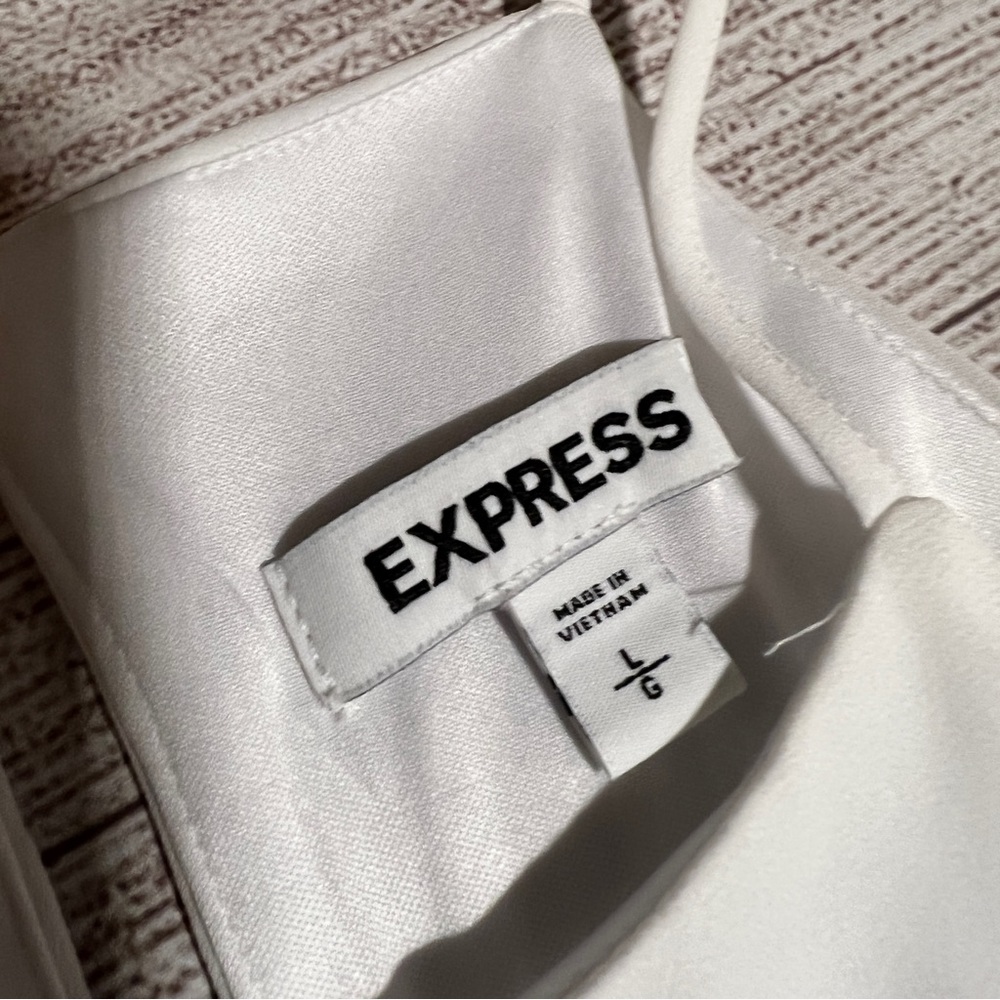 EXPRESS Asymmetrical Ruffle Wrap Midi Dress - Picture 5 of 16